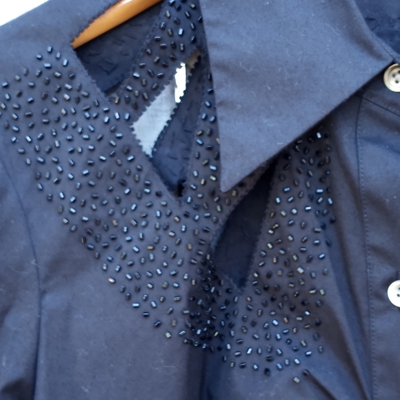 Cache cut out beaded button down shirt - Picture 4 of 5